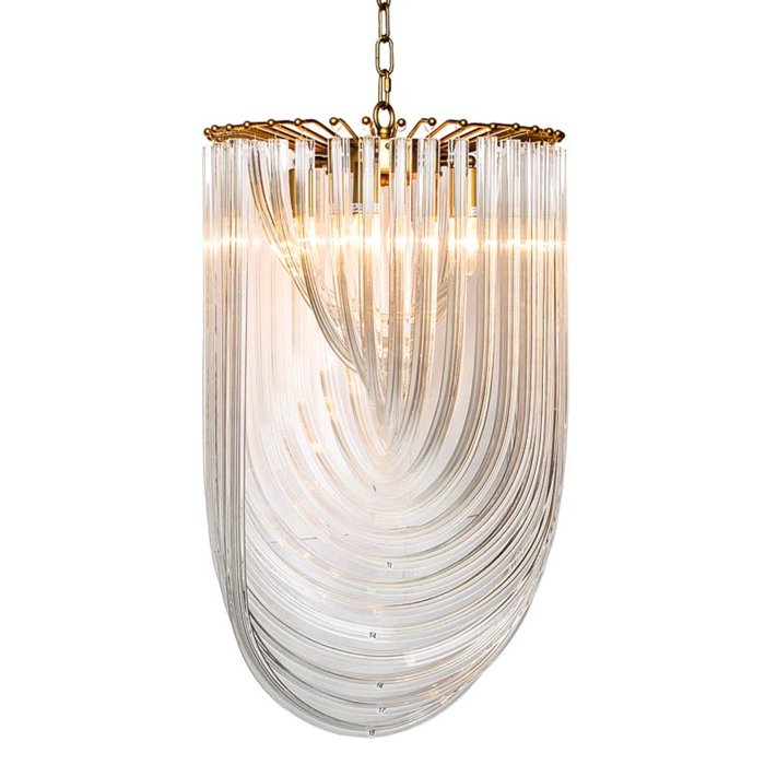 Люстра Retro Frozen Glass Chandelier 44 Champagne Золотой Прозрачное Стекло Люстра Retro Frozen Glass Chandelier 44 Champagne Золотой Прозрачное Стекло в Грозном | Loft Concept