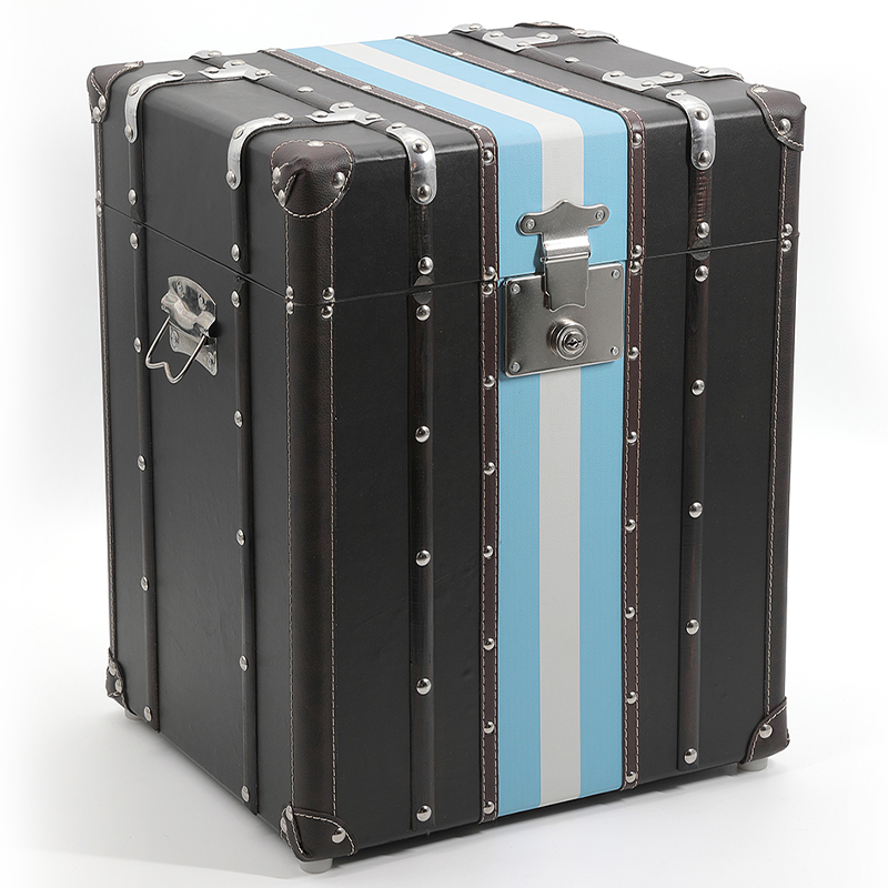 Сундук Wooden Chest Blue Stripe Черный Коричневый Синий Белый Сундук Wooden Chest Blue Stripe Черный Коричневый Синий Белый в Грозном | Loft Concept