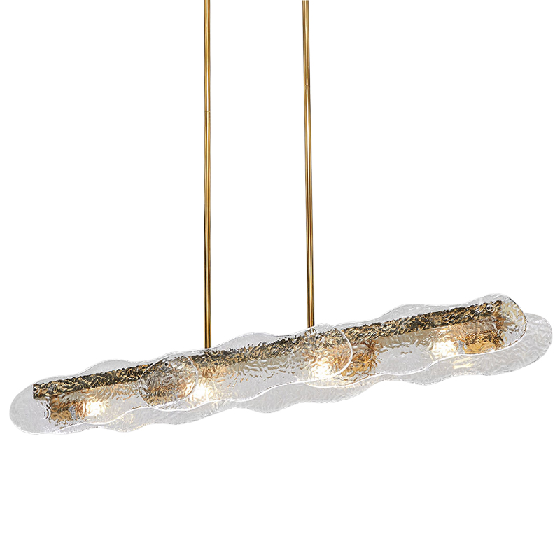 Люстра Linear Glass Clouds Chandelier Золотой Прозрачное Стекло Люстра Linear Glass Clouds Chandelier Золотой Прозрачное Стекло в Грозном | Loft Concept