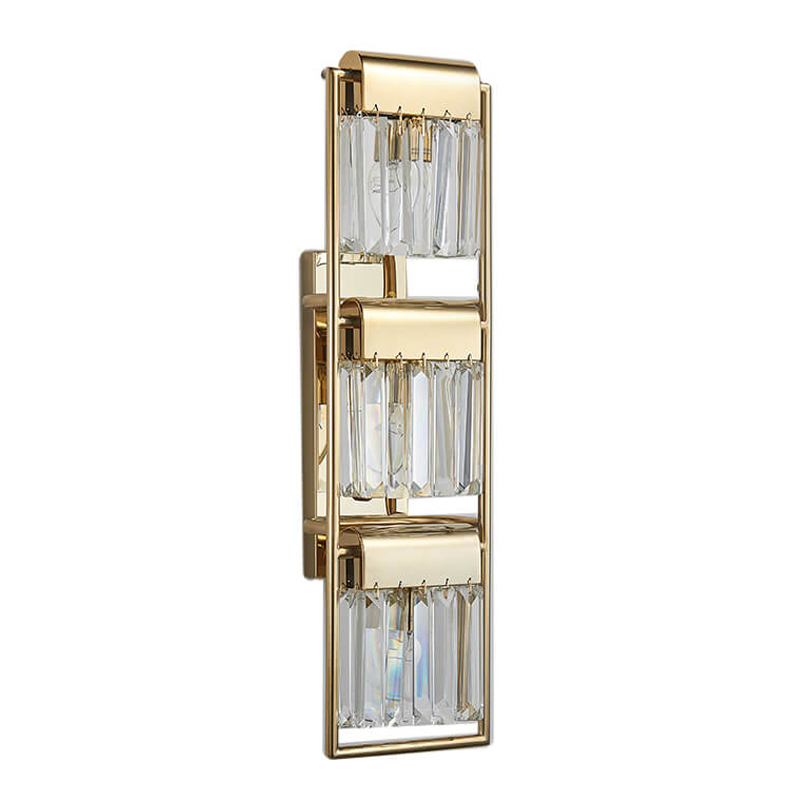 Бра Crystal Pendants gold 3 Глянцевое золото Прозрачное Стекло Бра Crystal Pendants gold 3 Глянцевое золото Прозрачное Стекло в Грозном | Loft Concept