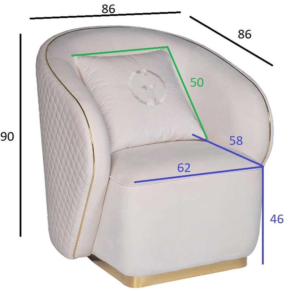 Кресло велюровое оттенка слоновой кости с простроченной спинкой Perfect Comfort Кресло велюровое оттенка слоновой кости с простроченной спинкой Perfect Comfort в Грозном