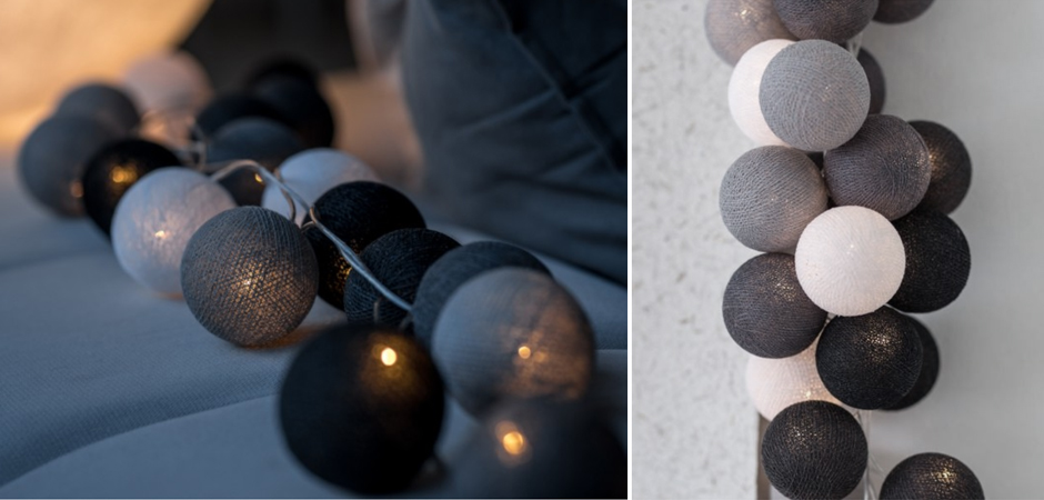 Гирлянда хлопковые фонарики Сotton Ball Antra - Loft-Concept в Грозном