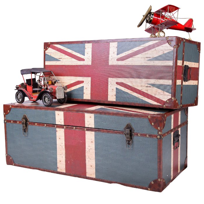 Сундук Union Jack Wooden Серый шифер Красный Сундук Union Jack Wooden Серый шифер Красный в Грозном | Loft Concept