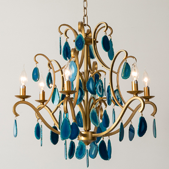 Люстра Agate Spila Classic Chandelier 65 Синий Латунь Люстра Agate Spila Classic Chandelier 65 Синий Латунь в Грозном | Loft Concept