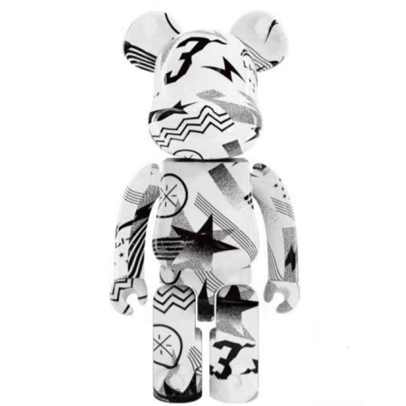 Статуэтка Bearbrick Li-Ning Fashion White Белый Черный Статуэтка Bearbrick Li-Ning Fashion White Белый Черный в Грозном | Loft Concept