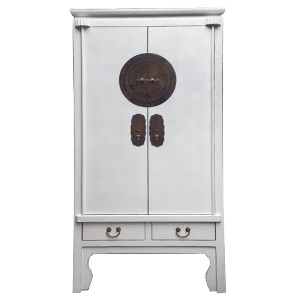 Китайский шкаф Chinese Wedding Cabinet white Белый Темная бронза Китайский шкаф Chinese Wedding Cabinet white Белый Темная бронза в Грозном | Loft Concept