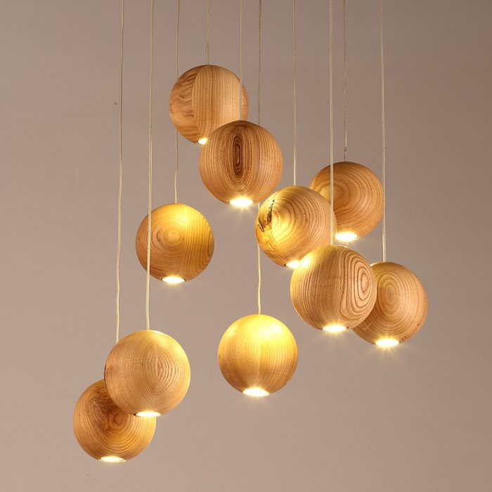 Подвесной светильник Lofter Wooden Sphere Белый дуб Подвесной светильник Lofter Wooden Sphere Белый дуб в Грозном | Loft Concept
