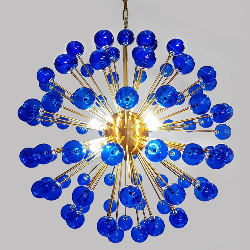 Люстра BLUE MURANO SPUTNIK DV5513 Латунь Синий Люстра BLUE MURANO SPUTNIK DV5513 Латунь Синий в Грозном | Loft Concept