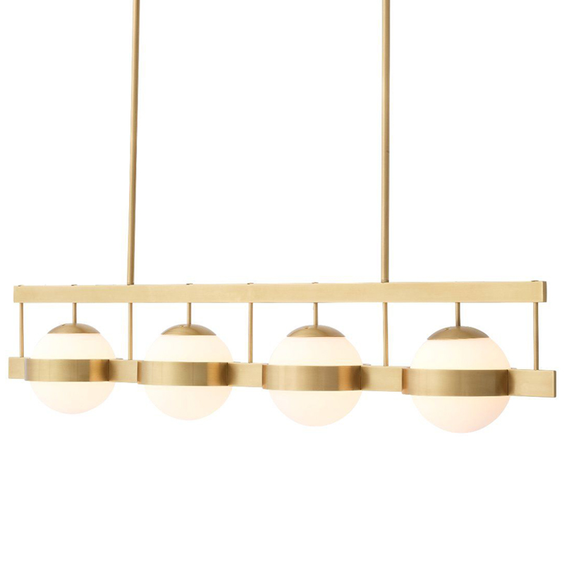 Люстра Eichholtz Chandelier Biba Brass Латунь Античная полированная Белое матовое стекло Люстра Eichholtz Chandelier Biba Brass Латунь Античная полированная Белое матовое стекло в Грозном | Loft Concept