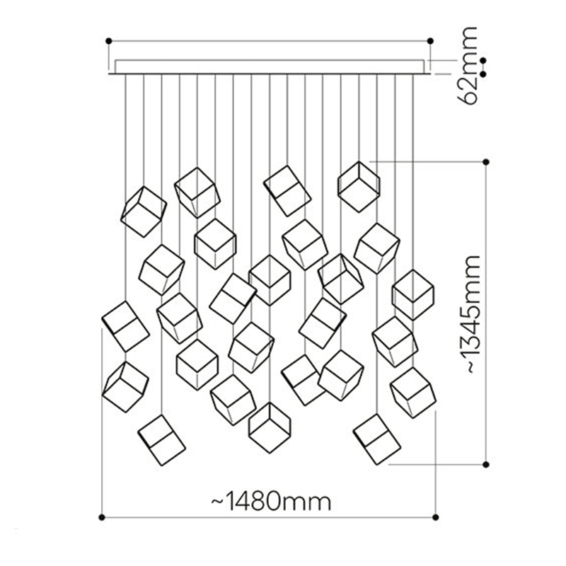 Люстра Pyrite Chrome 26 Rectangle в Грозном