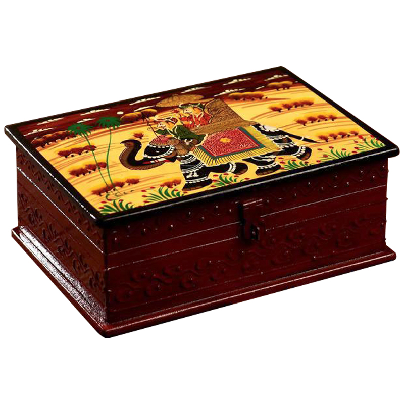 Шкатулка Maharaja Rides Elephant Box Коричневый Мульти Шкатулка Maharaja Rides Elephant Box Коричневый Мульти в Грозном | Loft Concept