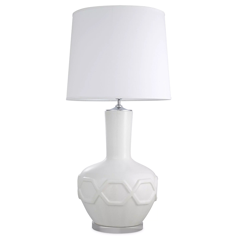 Настольная лампа Eichholtz Table Lamp Lambert Белый Прозрачное Стекло Настольная лампа Eichholtz Table Lamp Lambert Белый Прозрачное Стекло в Грозном | Loft Concept