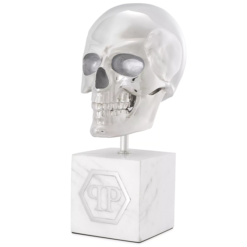 Статуэтка Philipp Plein Platinum Skull L Белый Мрамор Bianco Серебряный Статуэтка Philipp Plein Platinum Skull L Белый Мрамор Bianco Серебряный в Грозном | Loft Concept