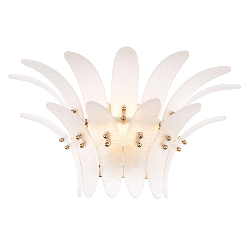 Бра Philipp Plein Wall Lamp Bel Air Белый Белое матовое стекло Никель Бра Philipp Plein Wall Lamp Bel Air Белый Белое матовое стекло Никель в Грозном | Loft Concept
