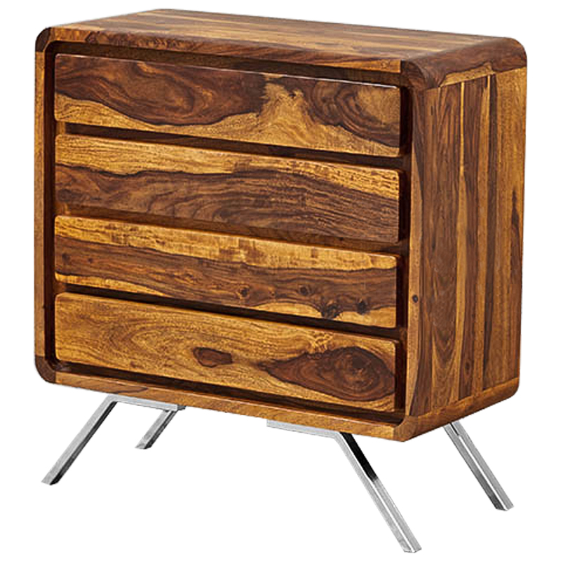 Комод деревянный на металлических ножках Liam Wood Commode Коричневый Хром в Грозном | Loft Concept 