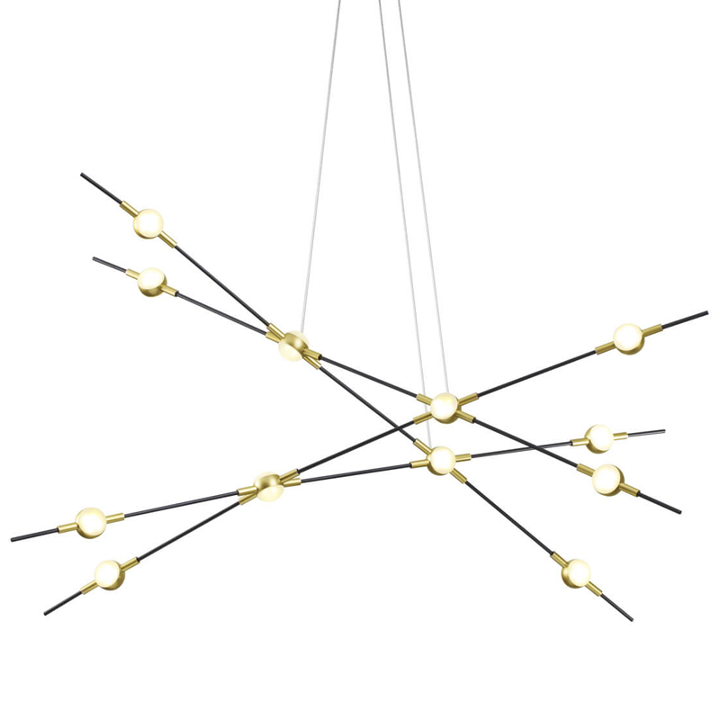 Люстра Ake Chandelier Белый Черный Глянцевое золото Люстра Ake Chandelier Белый Черный Глянцевое золото в Грозном | Loft Concept