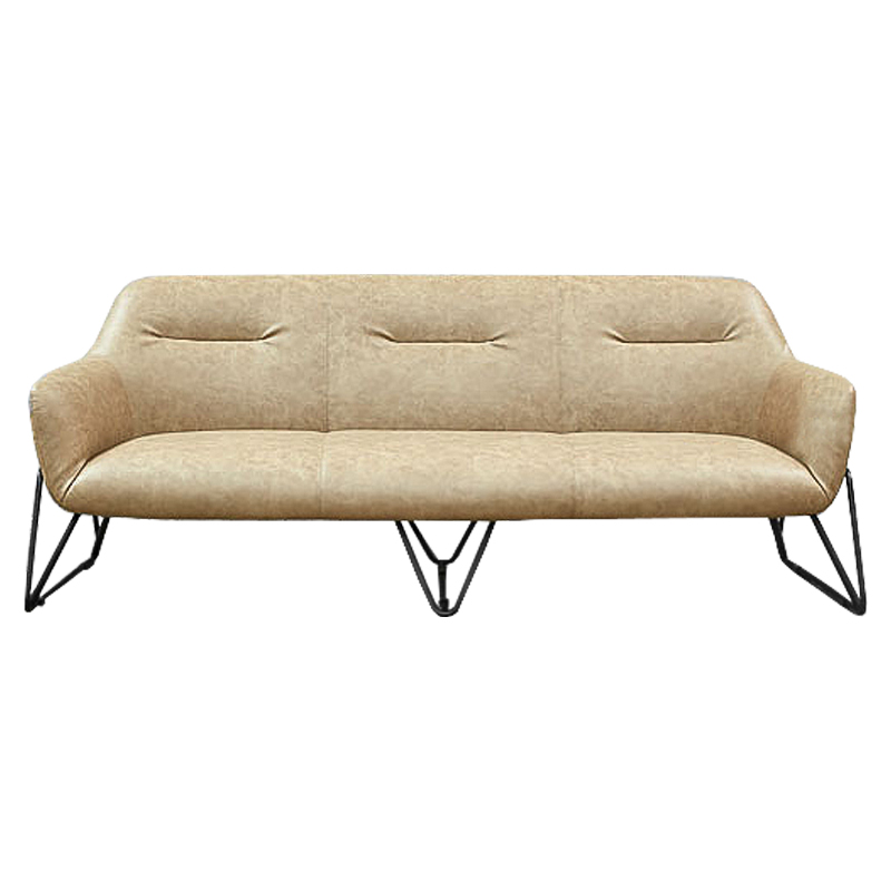 Диван Triangular Legs Triple Sofa Бежевый Черный Диван Triangular Legs Triple Sofa Бежевый Черный в Грозном | Loft Concept