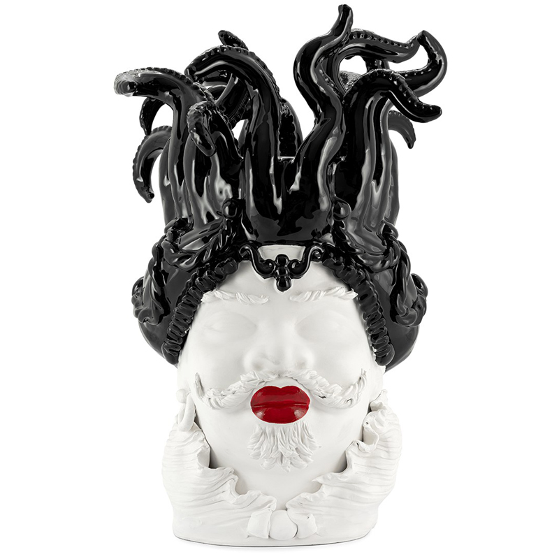 Ваза VASE MORO MAN TENTACLES Белый Черный Красный Ваза VASE MORO MAN TENTACLES Белый Черный Красный в Грозном | Loft Concept