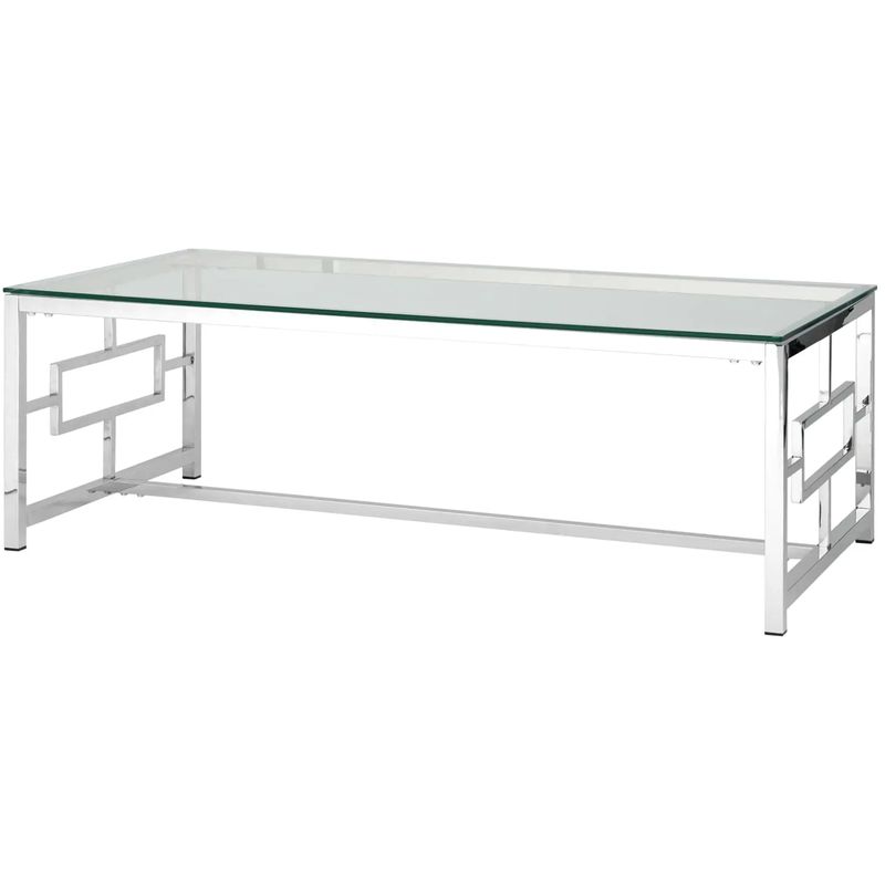 Столик кофейный Milan Tables Silver Серебряный Прозрачное Стекло в Грозном | Loft Concept 