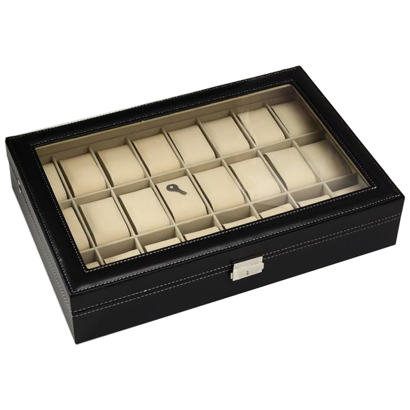 Шкатулка для часов Loyce Watch Box Черный Бежевый Шкатулка для часов Loyce Watch Box Черный Бежевый в Грозном | Loft Concept