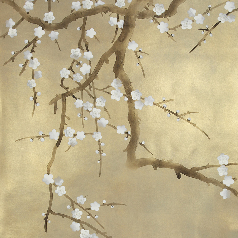 Обои ручная роспись Plum Blossom Colourway SC-231 on Krugerrand gilded paper Обои ручная роспись Plum Blossom Colourway SC-231 on Krugerrand gilded paper в Грозном | Loft Concept