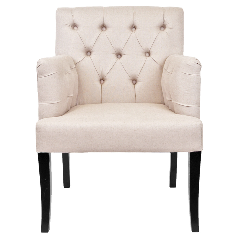 Кресло Addison Chic Armchair beige flax Бежевый Черный Кресло Addison Chic Armchair beige flax Бежевый Черный в Грозном | Loft Concept