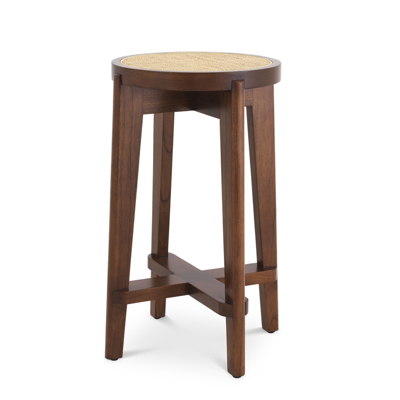 Полубарный стул Eichholtz Counter Stool Dareau brown Бежевый Коричневый Полубарный стул Eichholtz Counter Stool Dareau brown Бежевый Коричневый в Грозном | Loft Concept