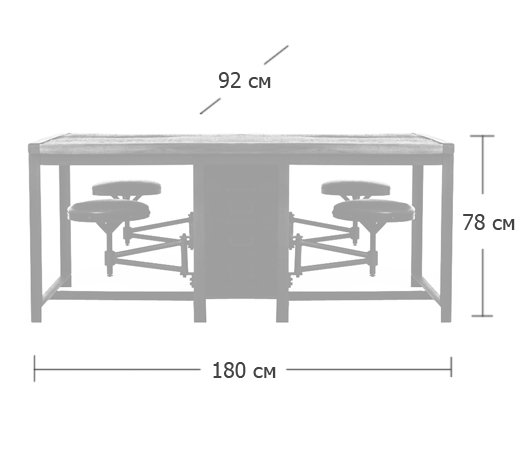Большой рабочий стол Rupert Work Table Rustic в Грозном