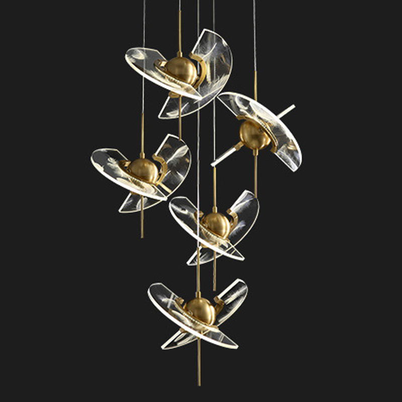 Люстра FLY Chandelier circle Латунь Прозрачный Люстра FLY Chandelier circle Латунь Прозрачный в Грозном | Loft Concept