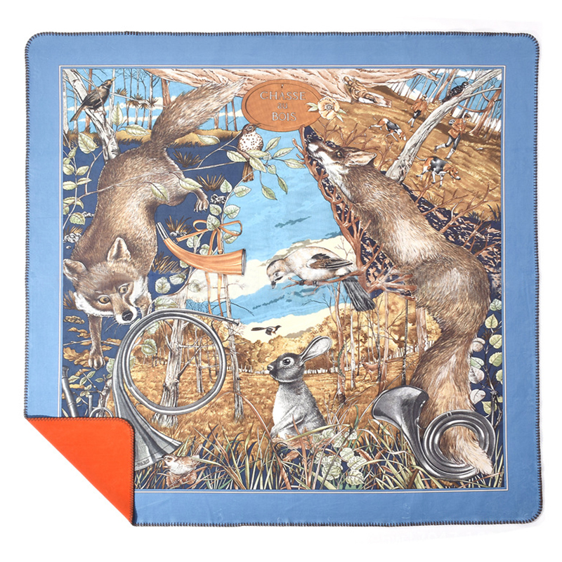 Плед Hermes Forest Hunting Plaid Коричневый Голубой Мульти Плед Hermes Forest Hunting Plaid Коричневый Голубой Мульти в Грозном | Loft Concept