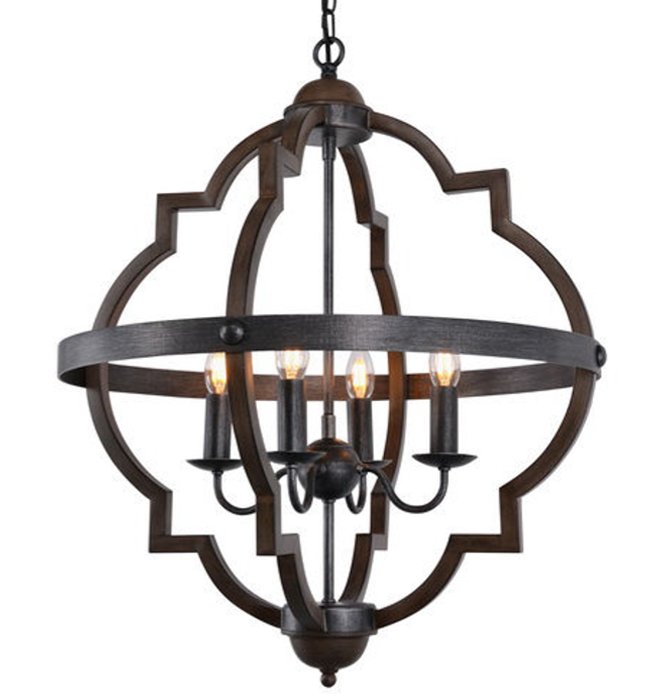 Люстра Lantern Foyer Round Коричневый Черный Люстра Lantern Foyer Round Коричневый Черный в Грозном | Loft Concept