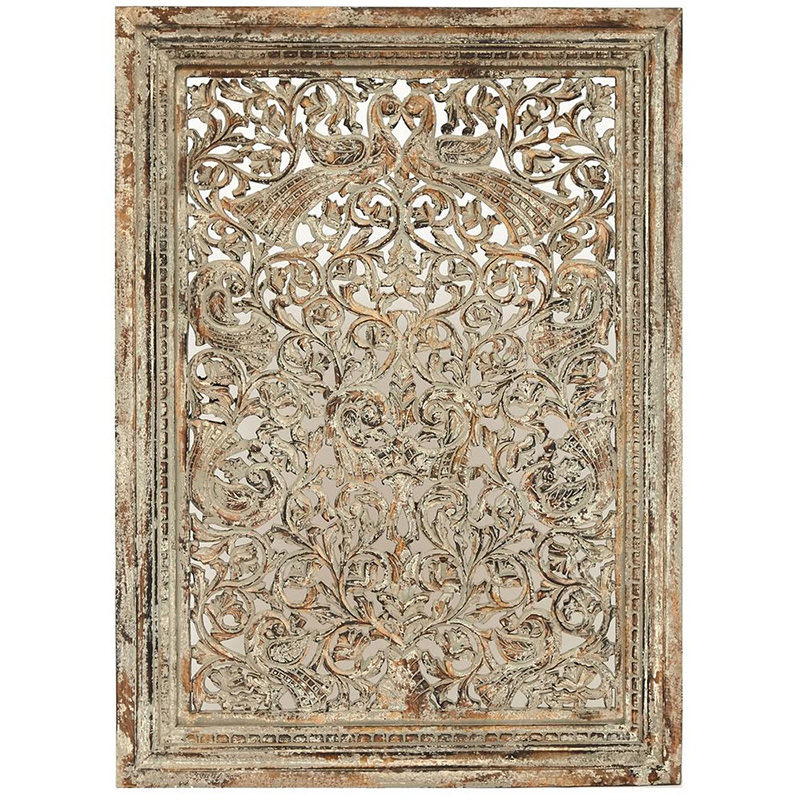 Настенный декор Wall Decor Mango Wood Carved Дерево Серый Настенный декор Wall Decor Mango Wood Carved Дерево Серый в Грозном | Loft Concept