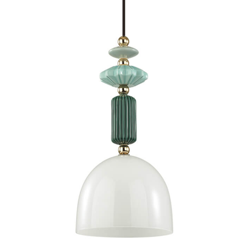 Подвесной светильник Iris hanging lamp green Белое матовое стекло Зеленый Подвесной светильник Iris hanging lamp green Белое матовое стекло Зеленый в Грозном | Loft Concept
