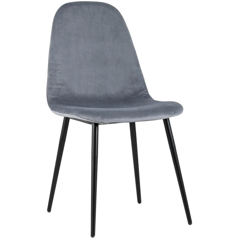Стул Archie Chair Черные ножки Серый Велюр Серый Черный Стул Archie Chair Черные ножки Серый Велюр Серый Черный в Грозном | Loft Concept