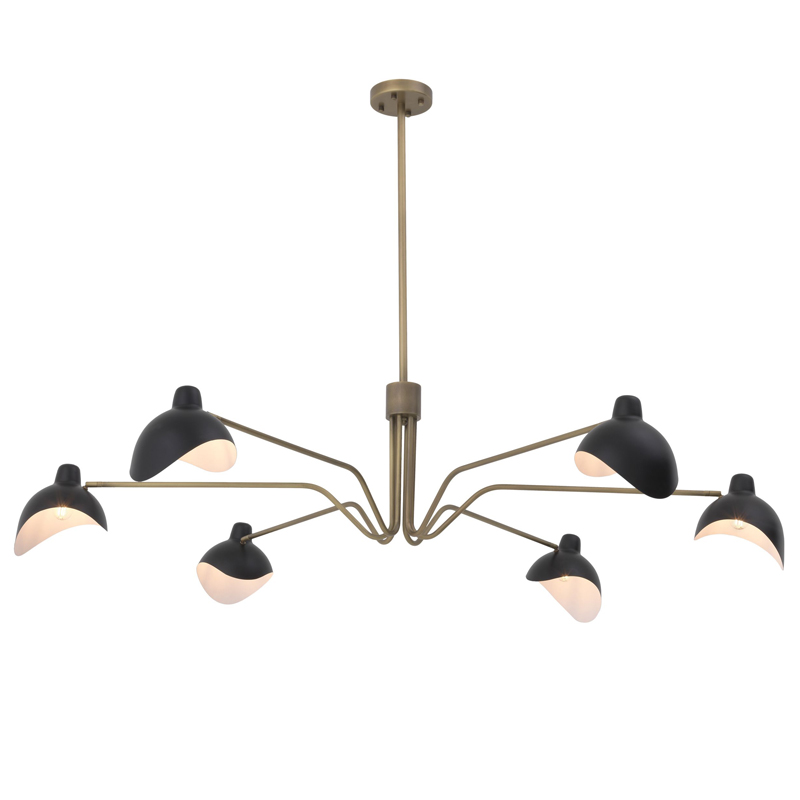 Люстра Eichholtz Chandelier Tyler brass Латунь Античная полированная Черный Люстра Eichholtz Chandelier Tyler brass Латунь Античная полированная Черный в Грозном | Loft Concept