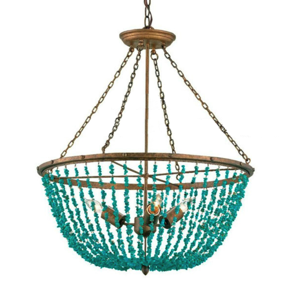 Люстра Turquoise Stone Chandelier Бирюзовый Люстра Turquoise Stone Chandelier Бирюзовый в Грозном | Loft Concept