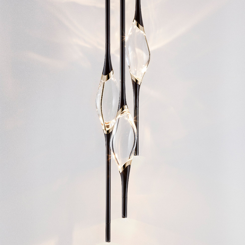 Подвесной светильник 12 Round Chandelier Black Черный Прозрачный Подвесной светильник 12 Round Chandelier Black Черный Прозрачный в Грозном | Loft Concept