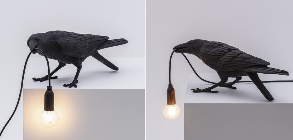 Настольная лампа Seletti Bird Lamp Black Playing Настольная лампа Seletti Bird Lamp Black Playing - Loft-Concept в Грозном
