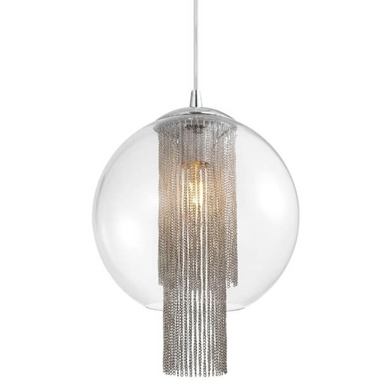 Подвесной светильник Cascade Chains Hanging lamp Прозрачное Стекло Хром Серебряный Подвесной светильник Cascade Chains Hanging lamp Прозрачное Стекло Хром Серебряный в Грозном | Loft Concept