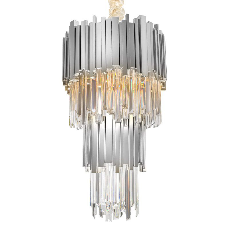 Люстра многоярусная Luxxu Modern Cascade Chandelier Silver Metal Glass 35 Прозрачное Стекло Серебряный Люстра многоярусная Luxxu Modern Cascade Chandelier Silver Metal Glass 35 Прозрачное Стекло Серебряный в Грозном | Loft Concept