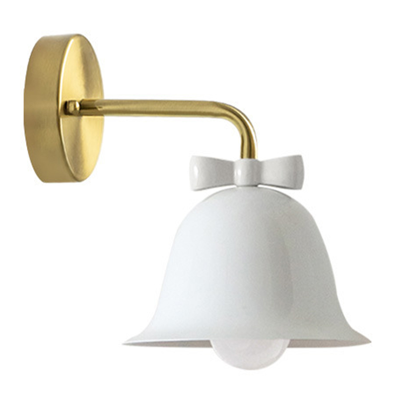 Бра Колокольчик Bell with Bow White Wall Lamp Белый Белый Красный Морская синь Золотой Бра Колокольчик Bell with Bow White Wall Lamp Белый Белый Красный Морская синь Золотой в Грозном | Loft Concept