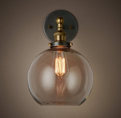 Бра Loft Clear Glass Sphere Cloche Прозрачный Белый Черный в Грозном | Loft Concept 