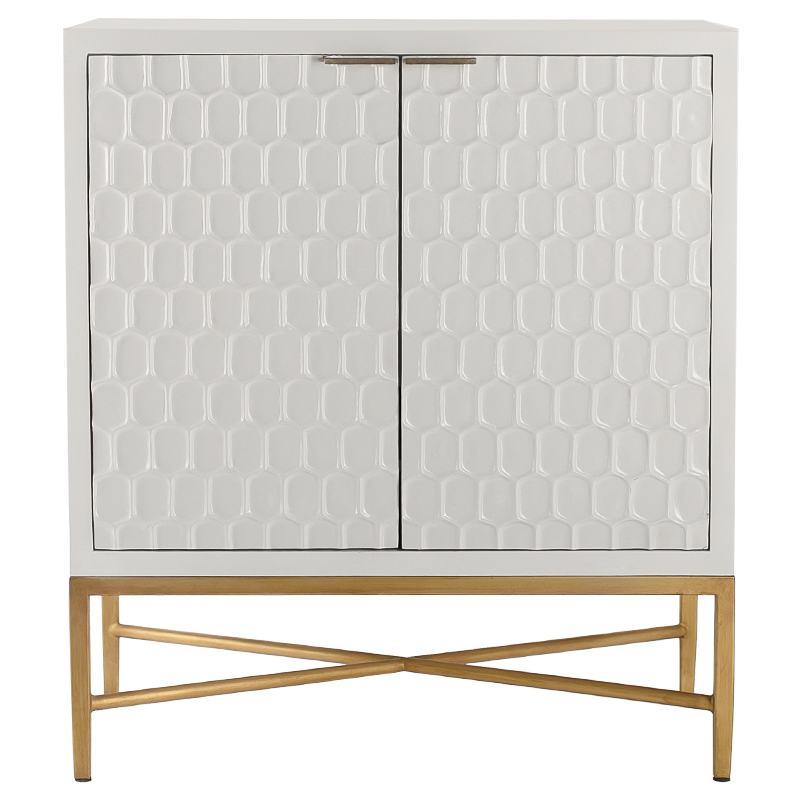 Шкаф для вина Jarvis Cabinet Белый Латунь в Грозном | Loft Concept 