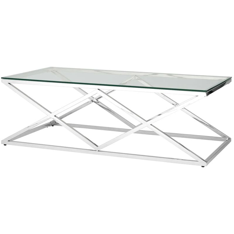 Столик кофейный Geometry Rhombus Silver Серебряный Прозрачное Стекло Столик кофейный Geometry Rhombus Silver Серебряный Прозрачное Стекло в Грозном | Loft Concept