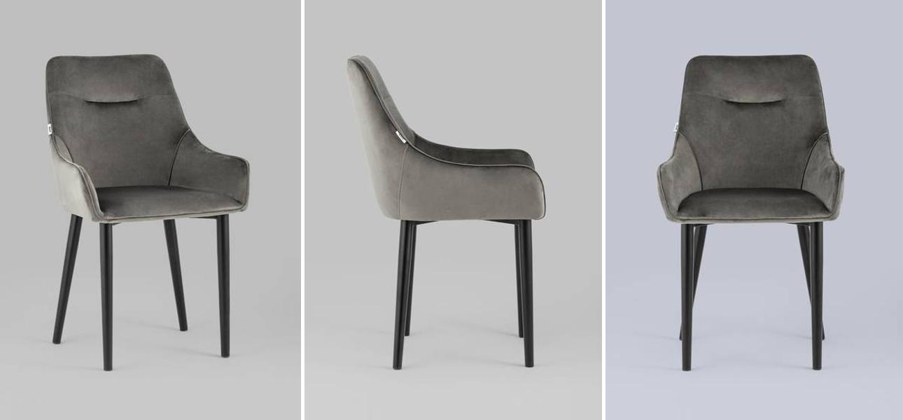 Стул Joan Chair Велюр Графит - фото