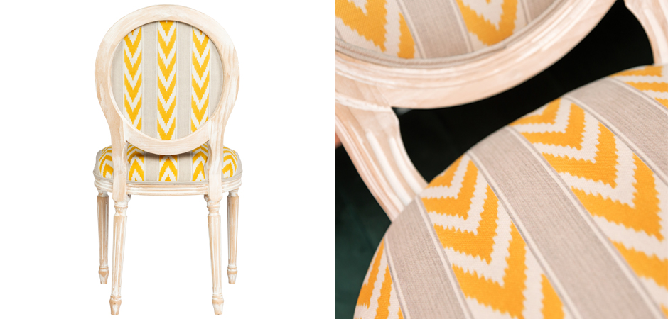 Стул Ikat Pattern с желтым узором Стул Ikat Pattern с желтым узором - Loft-Concept в Грозном