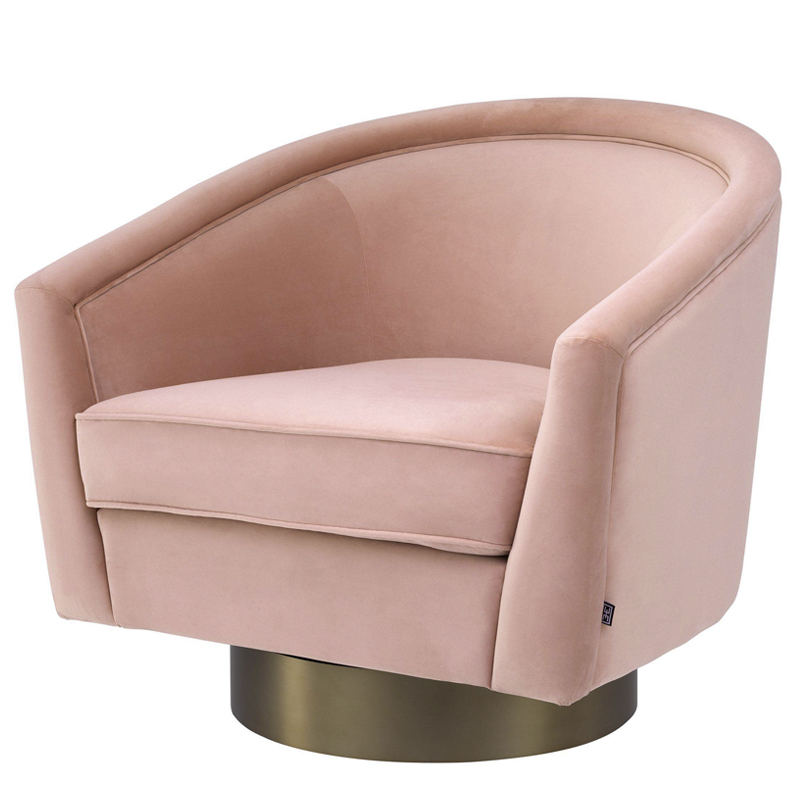 Кресло Eichholtz Swivel Chair Catene nude Розовый пастельный матовое золото Кресло Eichholtz Swivel Chair Catene nude Розовый пастельный матовое золото в Грозном | Loft Concept