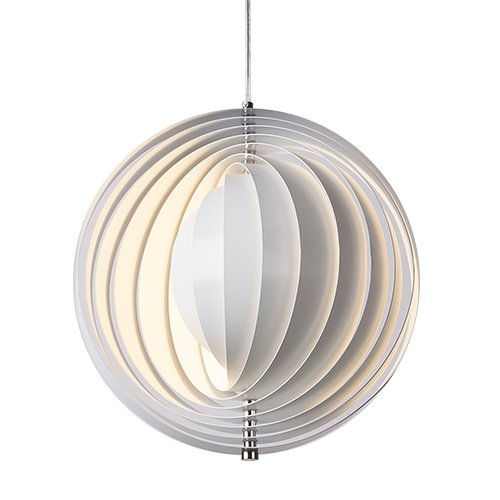 Подвесной светильник Led Pendant Rotates Space Ball Metal Белый Подвесной светильник Led Pendant Rotates Space Ball Metal Белый в Грозном | Loft Concept