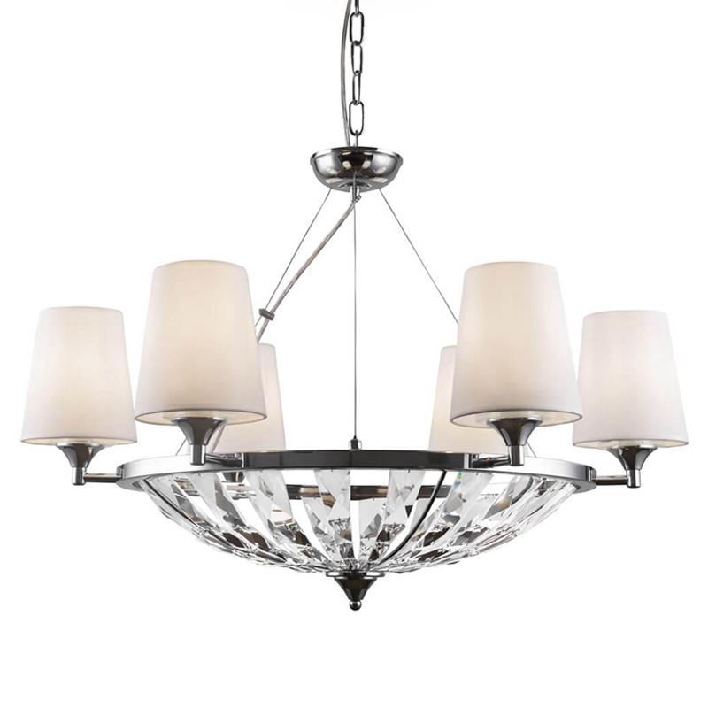 Люстра Odarnat Chandelier chrome Белый Хром Люстра Odarnat Chandelier chrome Белый Хром в Грозном | Loft Concept