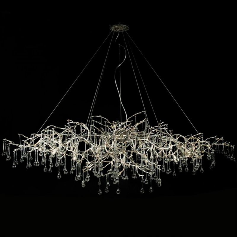 Люстра Crystal Drops bright Silver Серебряный Люстра Crystal Drops bright Silver Серебряный в Грозном | Loft Concept
